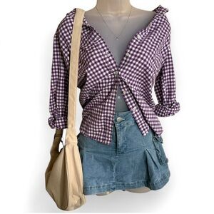 J. Crew Purple Checkered Button Down Shirt